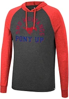 Colosseum SMU Mustangs Mens Charcoal Zen Philosopher Tee Fashion Hood