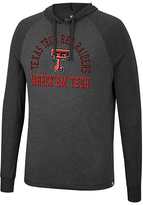 Colosseum Texas Tech Red Raiders Mens Charcoal Zen Philosopher Tee Fashion Hood