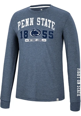 Colosseum Penn State Nittany Lions Navy Blue Zen Philosopher Long Sleeve Fashion T Shirt