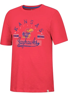 Colosseum Kansas Jayhawks Red Hook It Short Sleeve Fashion T Shirt