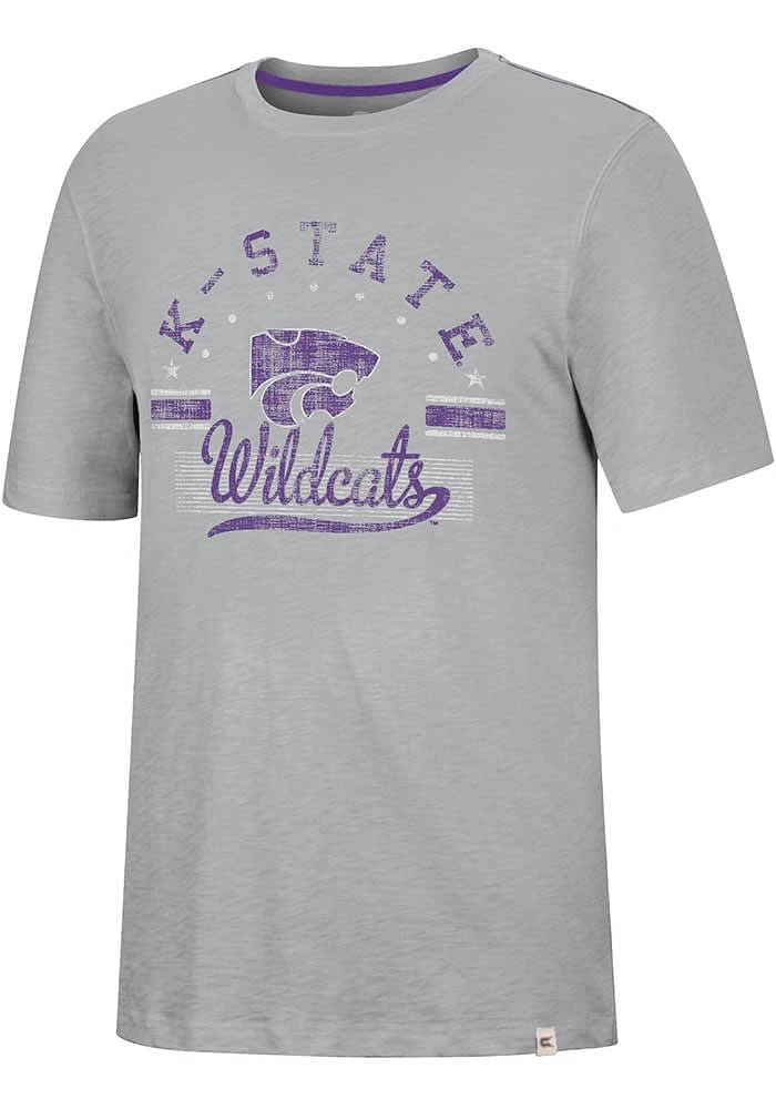 Colosseum K-State Wildcats Grey Hook It Short Sleeve Fashion T Shirt