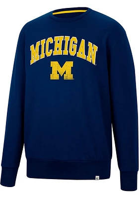 Colosseum Michigan Wolverines Mens Blue For The Effort Long Sleeve Fashion Sweatshirt
