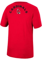 Colosseum Ball State Cardinals Red Motormouth Football Short Sleeve T Shirt