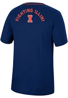 Colosseum Illinois Fighting Illini Navy Blue Motormouth Football Short Sleeve T Shirt