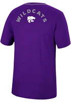 Colosseum K-State Wildcats Purple Motormouth Football Short Sleeve T Shirt