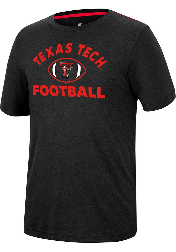 Colosseum Texas Tech Red Raiders Black Motormouth Football Short Sleeve T Shirt