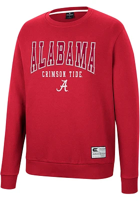 Colosseum Alabama Crimson Tide Mens Scholarship Fleece Long Sleeve Crew Sweatshirt