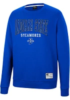 Colosseum Indiana State Sycamores Mens Blue Scholarship Fleece Long Sleeve Crew Sweatshirt