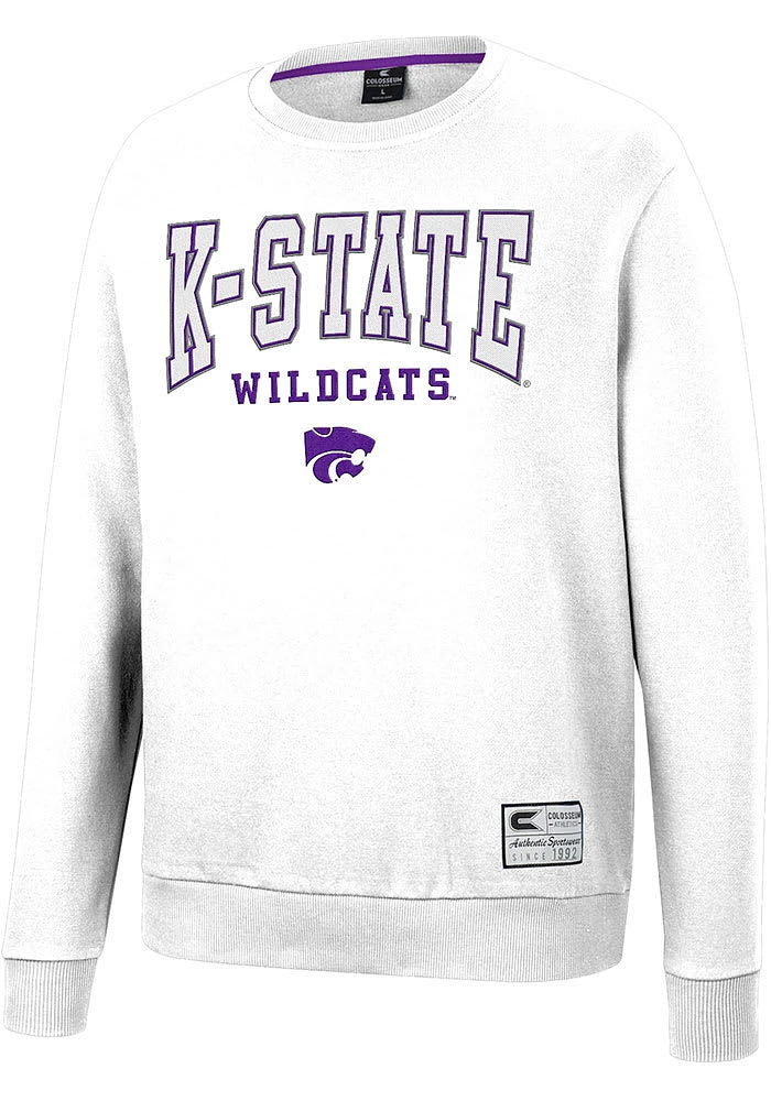 Colosseum K-State Wildcats Mens Scholarship Fleece Long Sleeve Crew Sweatshirt