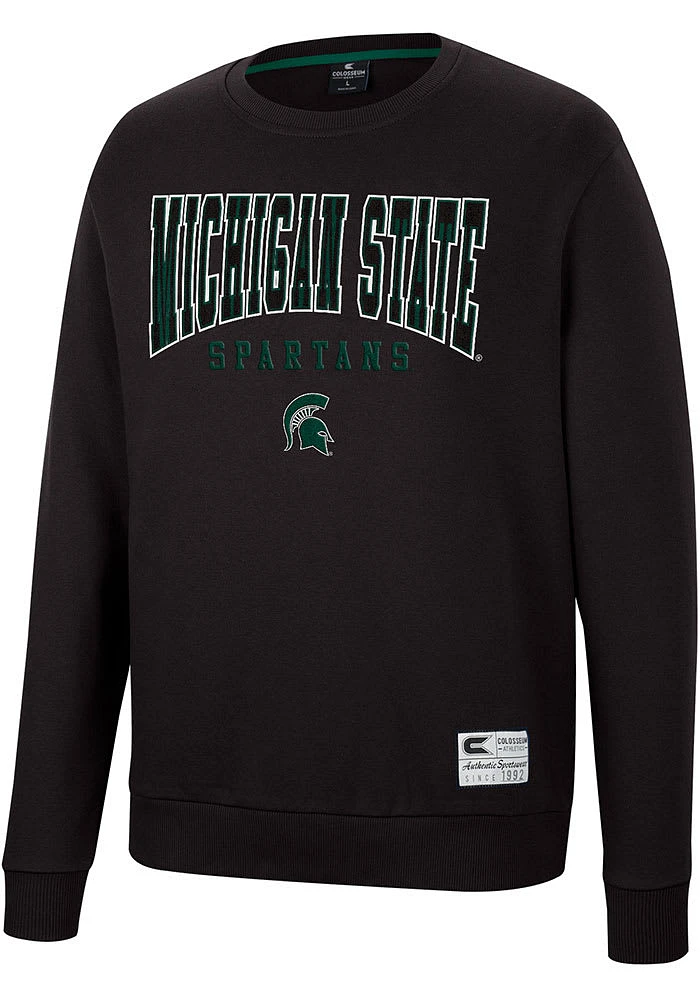 Colosseum Michigan State Spartans Mens Scholarship Fleece Long Sleeve Crew Sweatshirt