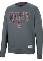 Colosseum Missouri State Bears Mens Charcoal Scholarship Fleece Long Sleeve Crew Sweatshirt