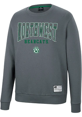 Colosseum Northwest Missouri State Bearcats Mens Charcoal Scholarship Fleece Long Sleeve Crew Swea..