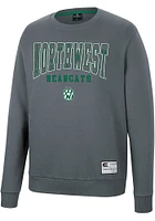 Colosseum Northwest Missouri State Bearcats Mens Charcoal Scholarship Fleece Long Sleeve Crew Swea..