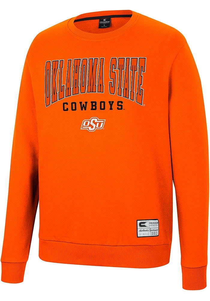 Colosseum Oklahoma State Cowboys Mens Scholarship Fleece Long Sleeve Crew Sweatshirt