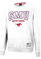 Colosseum SMU Mustangs Mens Scholarship Fleece Long Sleeve Crew Sweatshirt