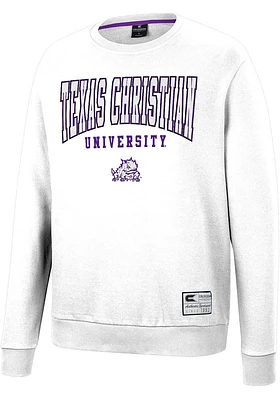 Colosseum TCU Horned Frogs Mens Scholarship Fleece Long Sleeve Crew Sweatshirt