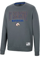 Colosseum UTA Mavericks Mens Charcoal Scholarship Fleece Long Sleeve Crew Sweatshirt