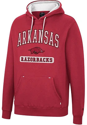 Colosseum Arkansas Razorbacks Mens Crimson Scholarship Fleece Long Sleeve Hoodie