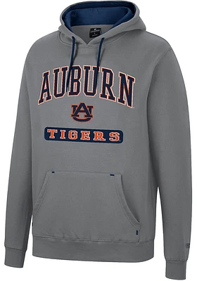 Colosseum Auburn Tigers Mens Charcoal Scholarship Fleece Long Sleeve Hoodie