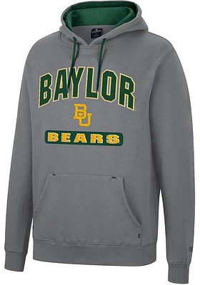 Colosseum Baylor Bears Mens Charcoal Scholarship Fleece Long Sleeve Hoodie