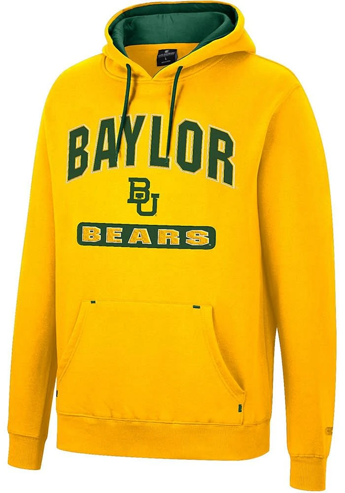 Colosseum Baylor Bears Mens Gold Scholarship Fleece Long Sleeve Hoodie