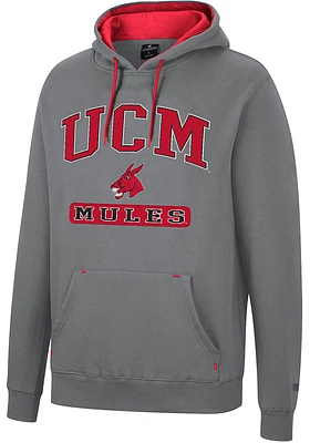 Colosseum Central Missouri Mules Mens Charcoal Scholarship Fleece Long Sleeve Hoodie