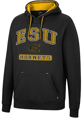 Colosseum Emporia State Hornets Mens Black Scholarship Fleece Long Sleeve Hoodie