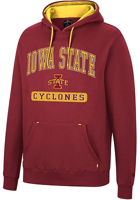 Colosseum Iowa State Cyclones Mens Cardinal Scholarship Fleece Long Sleeve Hoodie