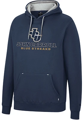 Colosseum John Carroll Blue Streaks Mens Navy Scholarship Fleece Long Sleeve Hoodie