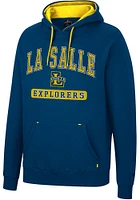 Colosseum La Salle Explorers Mens Navy Blue Scholarship Fleece Long Sleeve Hoodie