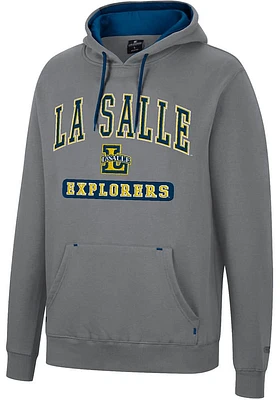 Colosseum La Salle Explorers Mens Charcoal Scholarship Fleece Long Sleeve Hoodie