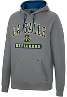 Colosseum La Salle Explorers Mens Charcoal Scholarship Fleece Long Sleeve Hoodie