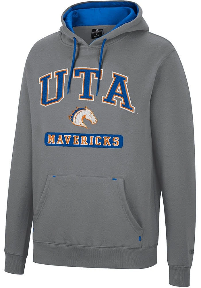 Colosseum UTA Mavericks Mens Charcoal Scholarship Fleece Long Sleeve Hoodie