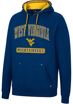 Colosseum West Virginia Mountaineers Mens Navy Blue Scholarship Fleece Long Sleeve Hoodie