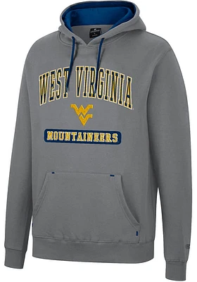 Colosseum West Virginia Mountaineers Mens Charcoal Scholarship Fleece Long Sleeve Hoodie