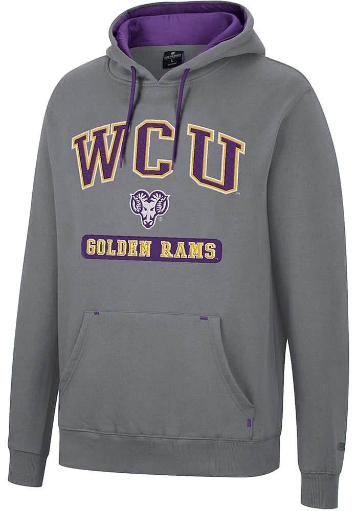 Colosseum West Chester Golden Rams Mens Charcoal Scholarship Fleece Long Sleeve Hoodie