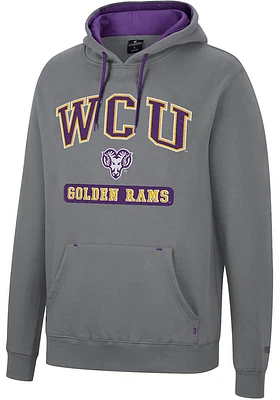 Colosseum West Chester Golden Rams Mens Charcoal Scholarship Fleece Long Sleeve Hoodie
