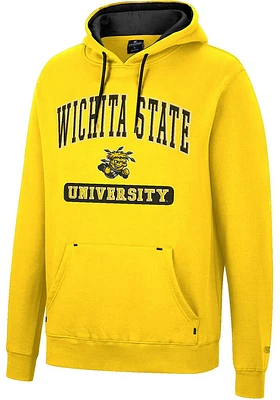 Colosseum Wichita State Shockers Mens Gold Scholarship Fleece Long Sleeve Hoodie