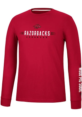 Colosseum Arkansas Razorbacks Crimson Spackler Long Sleeve T Shirt