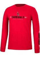 Colosseum Ball State Cardinals Red Spackler Long Sleeve T Shirt