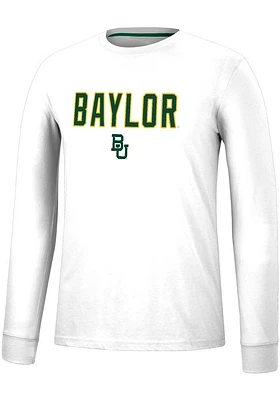 Colosseum Baylor Bears White Spackler Long Sleeve T Shirt