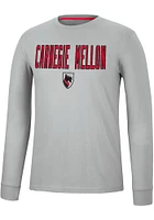 Colosseum Carnegie Mellon Tartans Grey Spackler Long Sleeve T Shirt