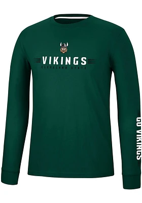 Colosseum Cleveland State Vikings Green Spackler Long Sleeve T Shirt