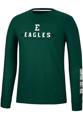 Colosseum Eastern Michigan Eagles Green Spackler Long Sleeve T Shirt