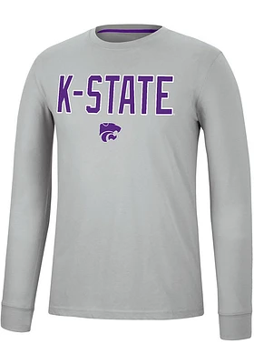 Colosseum K-State Wildcats Grey Spackler Long Sleeve T Shirt