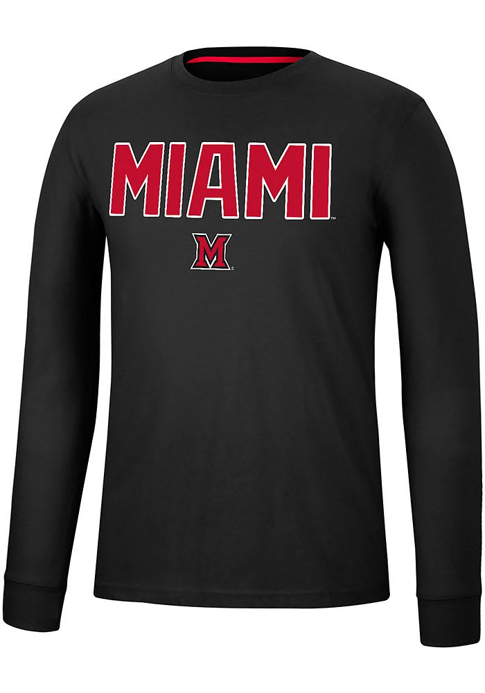 Colosseum Miami RedHawks Black Spackler Long Sleeve T Shirt