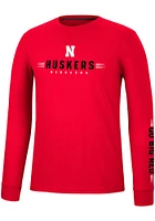 Colosseum Nebraska Cornhuskers Red Spackler Long Sleeve T Shirt