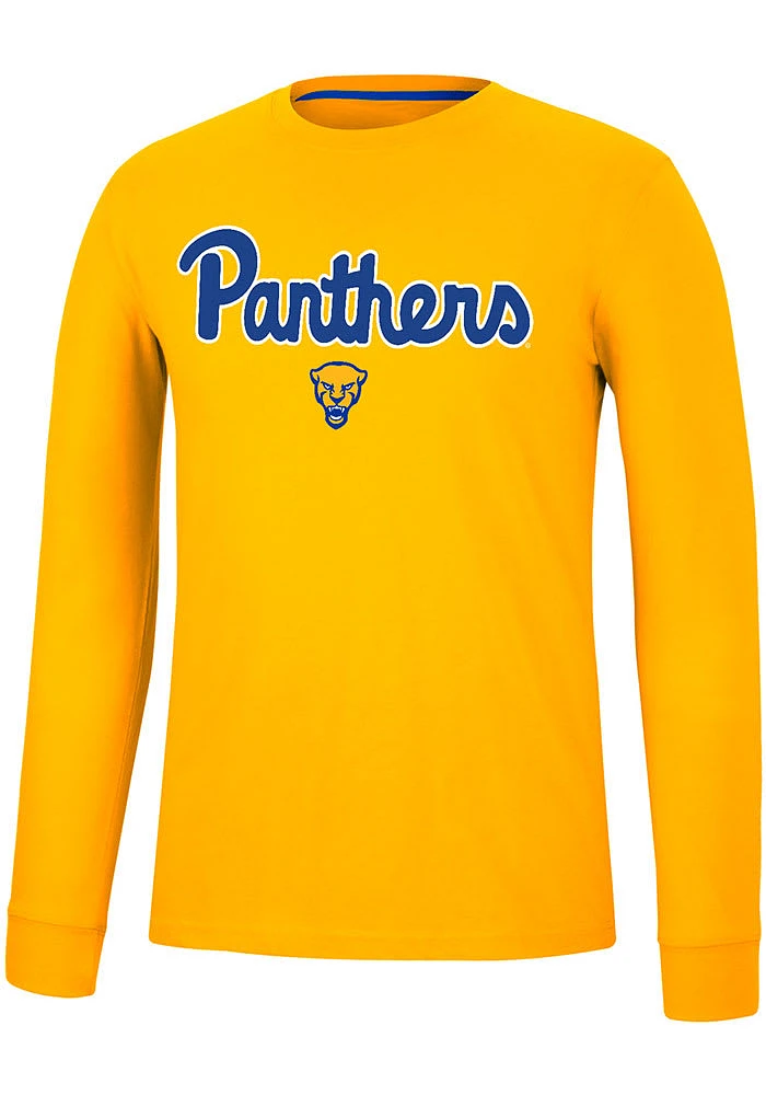 Colosseum Pitt Panthers Gold Spackler Long Sleeve T Shirt