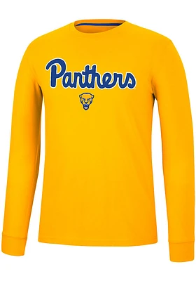 Colosseum Pitt Panthers Gold Spackler Long Sleeve T Shirt