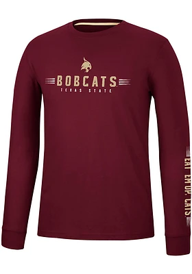 Colosseum Texas State Bobcats Maroon Spackler Long Sleeve T Shirt